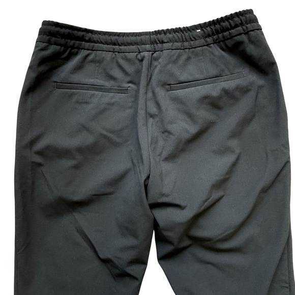 ZARA Men's Black Casual Pants Size L 32x29 Elastic Waist Tapered Leg Stretch - Picture 5 of 7